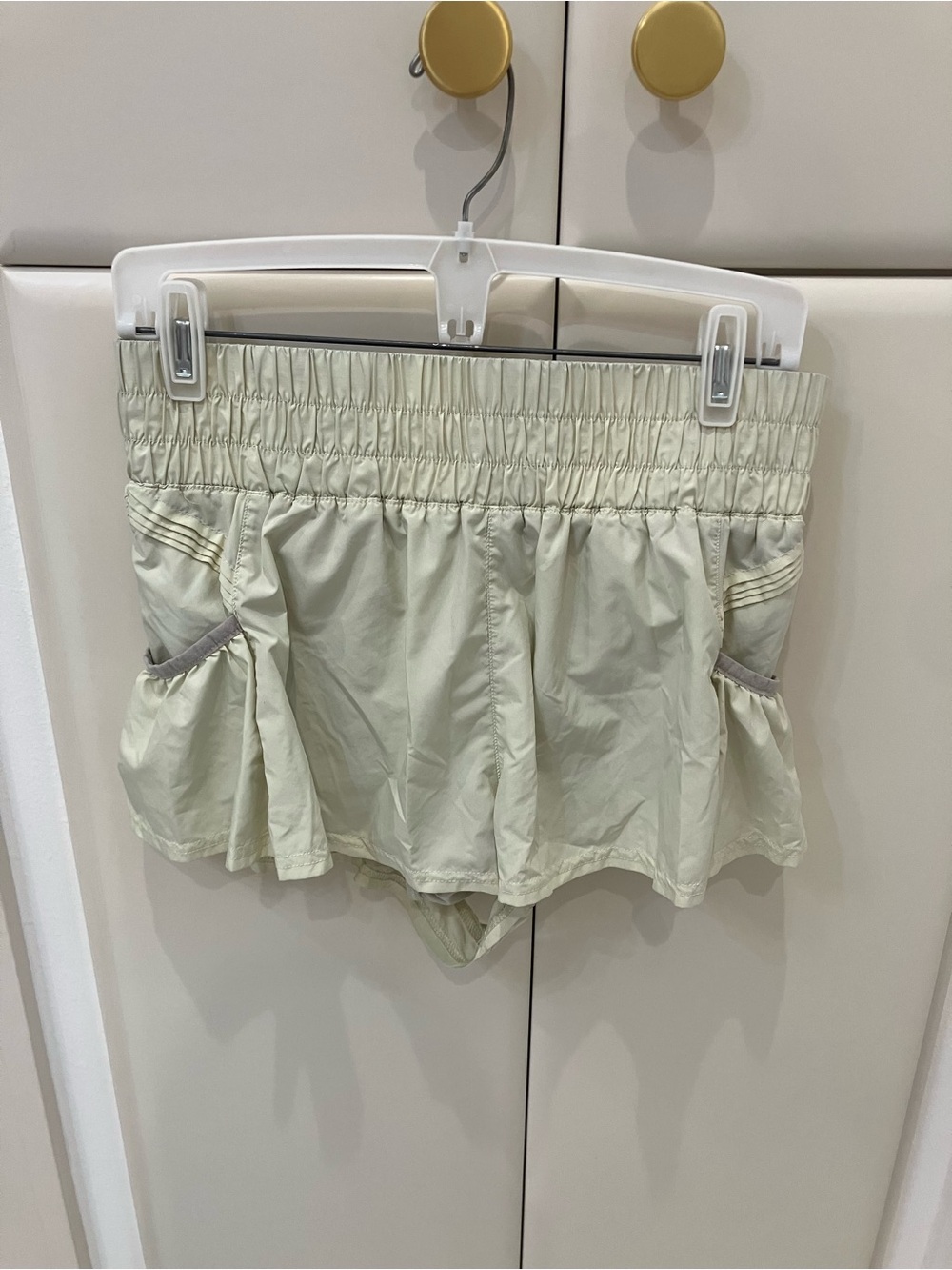 FP Movement by Free People Pale yellow Athletic Shorts with Built-In Brief